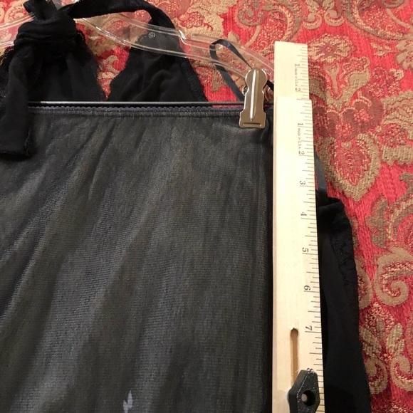 Valerie Stevens size medium black sheer lined maxi skirt with Aqua & pink blue - Picture 7 of 13